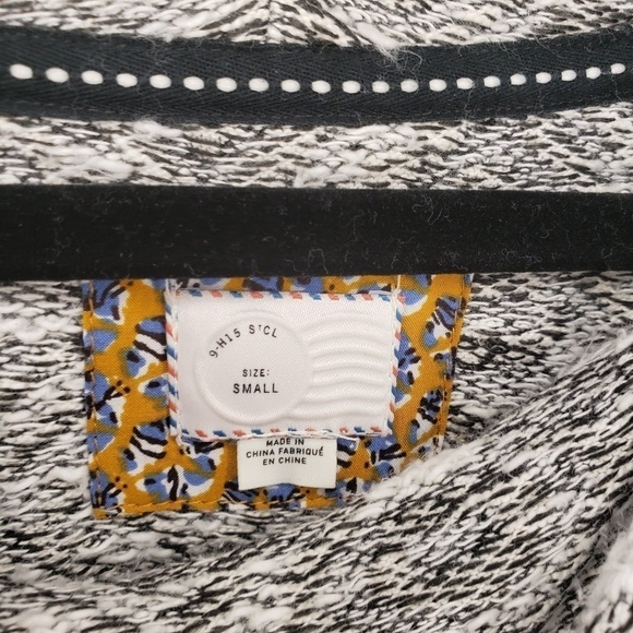 Anthro Postmark Konya Tunic Cowlneck Pocket Sweater Black White Size Small - Picture 5 of 6